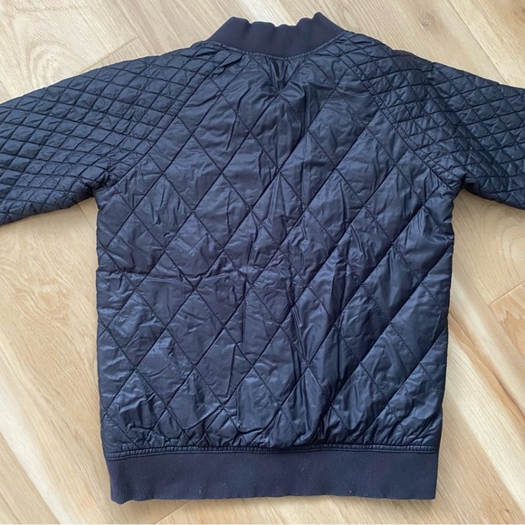 Athleta Girl Brainstorm Black Quilted Bomber Full Zip Jacket - Picture 5 of 9